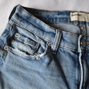 Distressed, Light Wash Ankle Straight Jeans